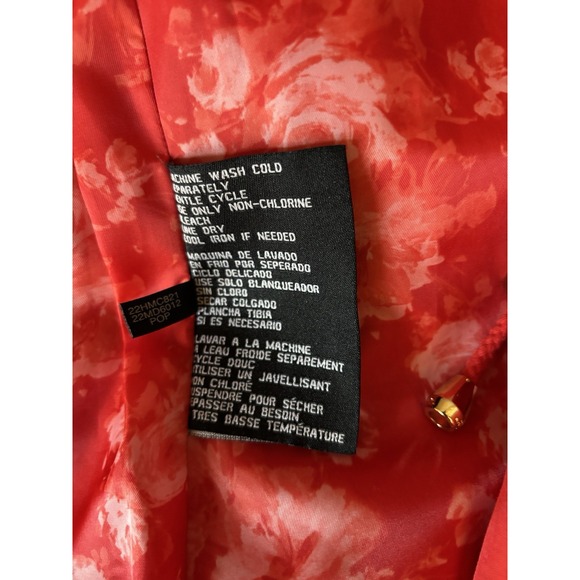 Guess Womens Small Red Zip Up GUESS Jacket Coat Outerwear‎ Outdoor Rain Coat EUC - Picture 6 of 10